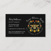 Carte De Visite Abeilles & Fleur & Miel décoratif Abeille Noir (Dos)