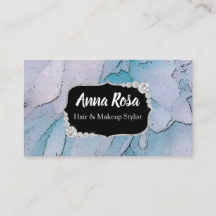 Carte De Visite Abrégé sur bleu de *~* et rose artistique diamant