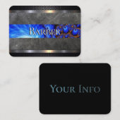 Carte De Visite Abrégé sur bleu de salon de coiffure (Devant / Derrière)