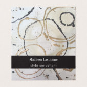 Carte De Visite Abrégé sur élégant or et noir (Extérieur déplié)