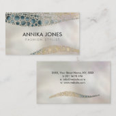 Carte De Visite Abrégé sur indigène marbre de style d'art de point (Devant / Derrière)