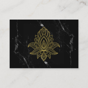 Carte De Visite Abrégé sur noir blanc marbre de Hamsa d'or sacr