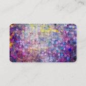 Carte De Visite Abrégé sur pourpre aquarelle de mosaïque peint (Dos)