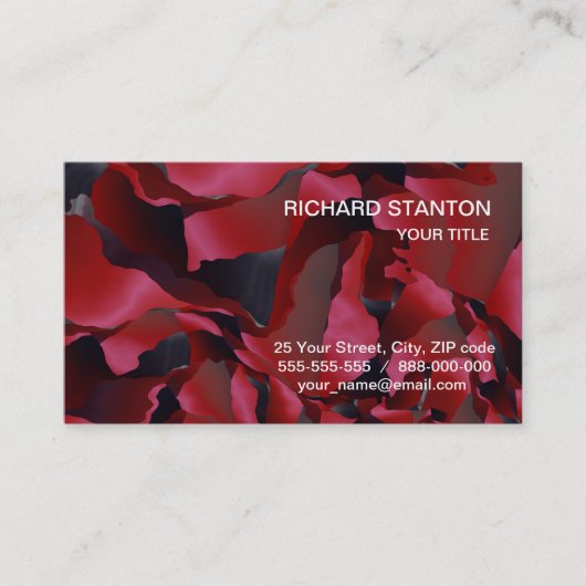 Carte De Visite Abréviation rouge effilée (Devant)
