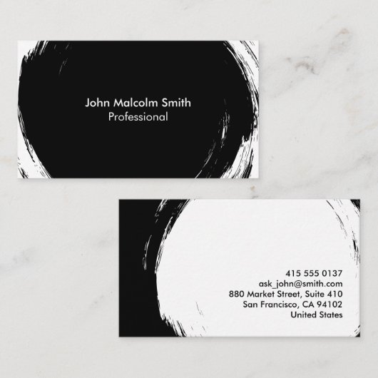 Carte De Visite Abstract Black (Devant / Derrière)