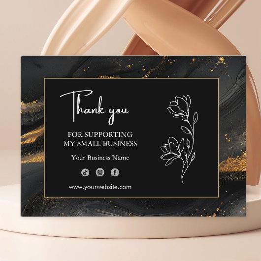 Carte De Visite Abstract Black Gold Business Card