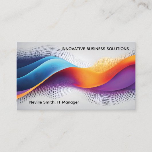 Carte De Visite Abstract Digital Wave Particles High Tech (Devant)