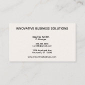 Carte De Visite Abstract Fire Light Tech Business Computer (Dos)