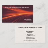 Carte De Visite Abstract Fire Light Tech Business Computer  (Devant / Derrière)