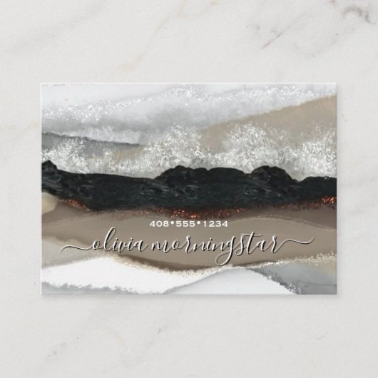 Carte De Visite Abstract Ocean Waves in Earthtones (Devant)