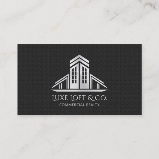 Carte De Visite Abstract Real Estate Logo | Carbon Fiber (Devant)