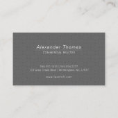 Carte De Visite Abstract Real Estate Logo | Gray  (Dos)