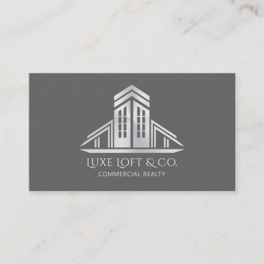 Carte De Visite Abstract Real Estate Logo | Gray  (Devant)