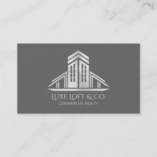 Carte De Visite Abstract Real Estate Logo | Silver (Devant)