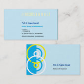 Carte De Visite Abstract round logo blue yellow business card (Devant / Derrière)