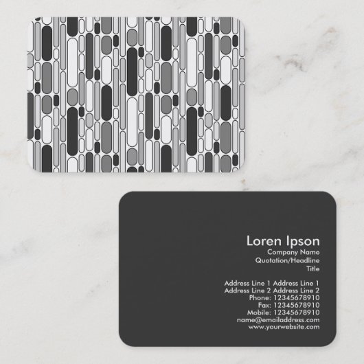 Carte De Visite Abstrait 100624 - Tons de gris (Devant / Derrière)