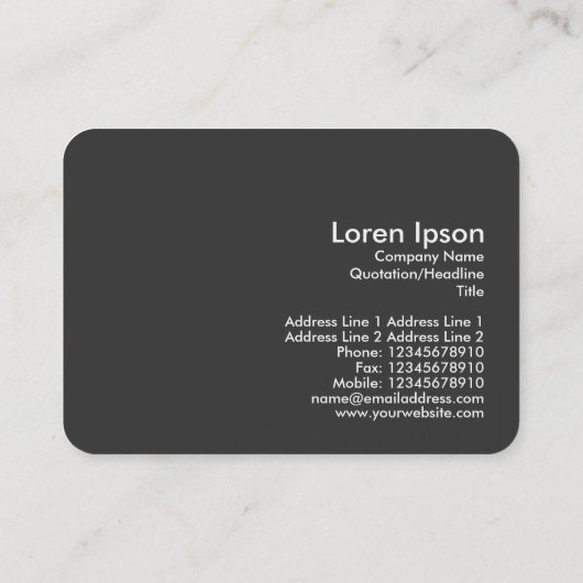 Carte De Visite Abstrait 100624 - Tons de gris (Dos)