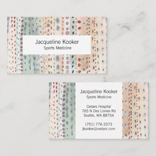 Carte de visite abstrait à points minuscules (Devant / Derrière)