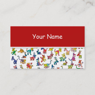 Carte De Visite Abstrait Animaux Motif pour Enfants + votre backgr