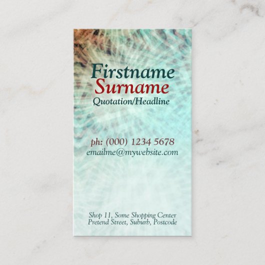 Carte de visite Abstrait Aqua Earth (Devant)