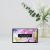 Carte De Visite Abstrait aquarelle chic rose violet artiste or (Debout devant)