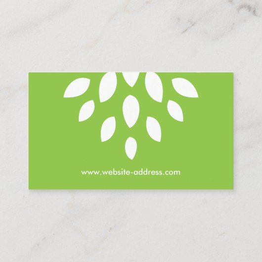 Carte De Visite Abstrait arbre Feuilles Motif en vert/blanc (Dos)