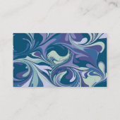 Carte De Visite Abstrait Bleu Blanc Gras Marbre Swirl élégant (Dos)