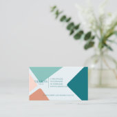 Carte De Visite Abstrait bleu et rose (Debout devant)