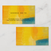 Carte de visite Abstrait bleu jaune moderne (Devant / Derrière)