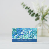Carte de visite Abstrait bleu, vert (Debout devant)