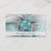 Carte De Visite Abstrait Bleu Vert Papillon Imaginaire Fractal Art (Devant)