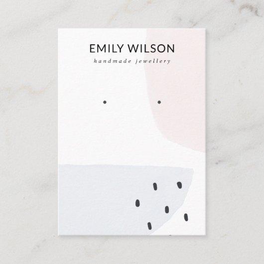 CARTE DE VISITE ABSTRAIT BLUSH DUSKY BLUE STUD EARRY BUS (Devant)