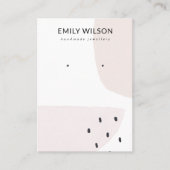 CARTE DE VISITE ABSTRAIT BLUSH DUSKY PINK STUD EARRING AFFICHAGE (Devant)