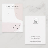 CARTE DE VISITE ABSTRAIT BLUSH DUSKY PINK STUD EARRING AFFICHAGE (Devant / Derrière)