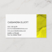 Carte De Visite Abstrait Bold Jaune alcool Encre Liquide Art (Dos)