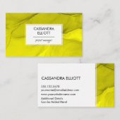 Carte De Visite Abstrait Bold Jaune alcool Encre Liquide Art (Devant / Derrière)