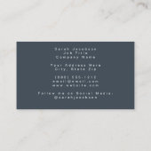 Carte De Visite Abstrait Branches Gris Bleu Or (Dos)