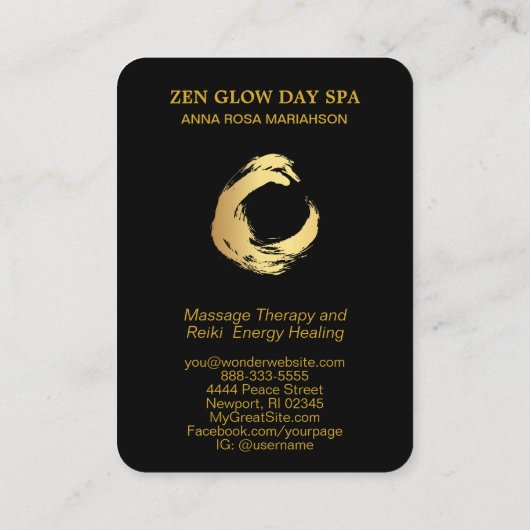 Carte De Visite ~* Abstrait Brush or Méditation Zen Yoga Reiki (Dos)