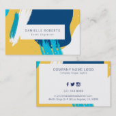 Carte De Visite Abstrait brushstrokies composition moderne (Devant / Derrière)