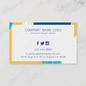 Carte De Visite Abstrait brushstrokies composition moderne (Dos)