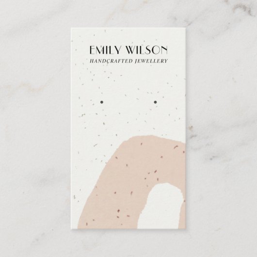 CARTE DE VISITE ABSTRAIT CÉRAMIQUE BLUSH PEACH STUD EARRING AFFICH (Devant)