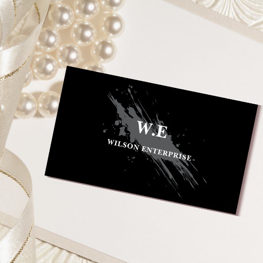 Carte De Visite abstrait classique en noir et blancCarte de visite