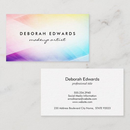 Carte De Visite Abstrait coloré (Devant / Derrière)