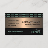 Carte De Visite Abstrait Cuivre Vert Luxe Motif d'Art Métallique (Dos)