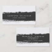 Carte de visite Abstrait d'aquarelle noir (Devant / Derrière)