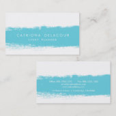 Carte de visite Abstrait d'aquarelle turquoise (Devant / Derrière)