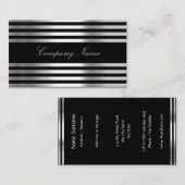 Carte De Visite Abstrait d'argent noir blanc (Devant / Derrière)