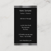 Carte De Visite Abstrait d'argent noir blanc (Dos)