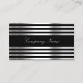 Carte De Visite Abstrait d'argent noir blanc (Devant)