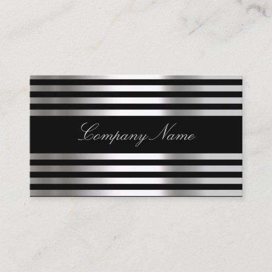 Carte De Visite Abstrait d'argent noir blanc (Devant)